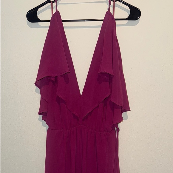 Romeo & Juliet Couture Red High Low Halter Gown - Picture 2 of 3